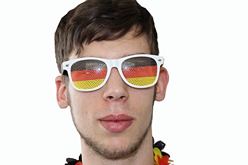 Fußball-Fan Set Deutschland: Schminkstift, Hawaii Set, Party Sonnenbrille, 1er Pack (1 x 6 Stück) - 3