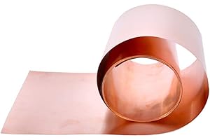 XMRISE Pure Copper Foil Metal Copper Sheet Plate Cut Material Rolls- General Use DIY or Contractors,0.3mm*100mm*1000mm