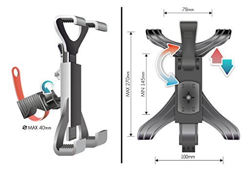 Lavolta iPad Tablet Halterung Halter für Laufband Fahrrad Heimtrainer Mast Lenker – Tablets 7-11 Zoll ink. iPad Pro Air Retina Samsung Galaxy Tab Note Lenovo Yoga Microsoft Surface Amazon Kindle Fire - 6