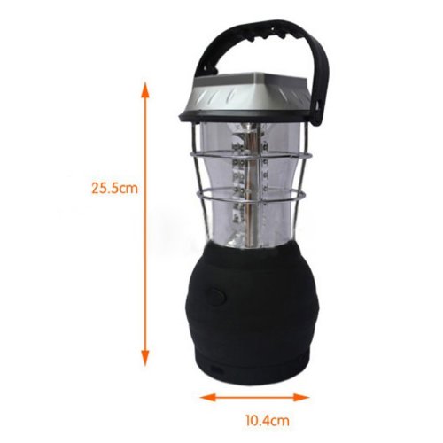 SMARSTAR Solar Campinglampe Ultra Bright 36 LED wiederaufladbare Crank Dynamo Camping Zelt Laterne 3 Modi – Schwarz - 9