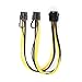 Produktbild PETUNIA 8Pin to Dual 8Pin(6Pin+2Pin) PCI-E SATA Video Power Cable for Graphics Card - Black & Yellow