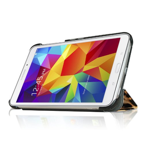 Fintie Samsung Galaxy Tab 4 7.0 Hülle Case – Ultra Schlank Schutzhülle Superleicht Ständer Smart Shell Tasche Etui Cover Für Samsung Galaxy Tab 4 7.0 (7 Zoll) T230 T235 Tablet, Leopard Braun - 4