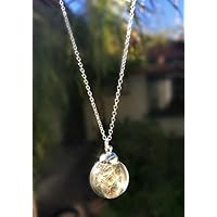 Pusteblume Halskette Sterling Silber 925 kette - Personalisierte Löwenzahn Schmuck Maßgeschneiderte Kette und Anhängsel Handgemachtes Muttertag Geschenk