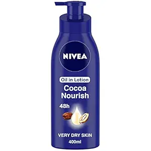 NIVEA Body Lotion for Very Dry Skin, Cocoa Nourish, with Coconut Oil & Cocoa Butter, For Men & Women, 400 ml