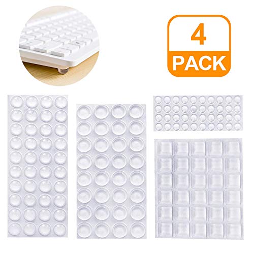 Soneer Clear Rubber Feet Bumper Pads,160 Pieces Buffer Pads Adhesive Rubber Feet, 4 Size Cabinet for for Door, Drawers,Notebook, Glass Non Slip