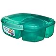 Sistema Lunch Cube Max With Yogurt Pot, 2L stackable food storage box, best for schools, work. Comes with 2 levels of storage, is microwave, Dishwasher safe & BPA Free, Green
