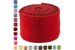 KLOCKE DEKORATIONSBEDARF Hochwertiger & Widerstandsfähiger Filz – Breite 15cm / Länge 5m - Topfband/Bastelfilz/Wollfilz – Große Farbauswahl – Dehnbar & Druckelastisch – Tischdekoration Ostern/Weihnachten (Hellrot)