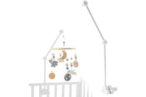 FENYW Baby Mobile Halterung Holz für Babybett, Mobile Halterung Wickeltisch, Kinderzimmer Wickeltisch Laufstall DIY, Flexible Baby Mobile Halter für Aufhängung Spieluhr Windspiele Bettglocke