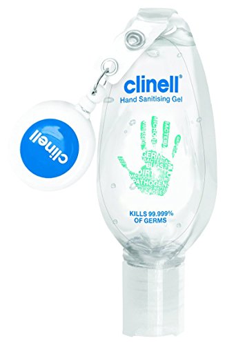 Clinell CHSGTOT50 Hand Sanitising Gel with Retractable Clip, 50 mL (10)