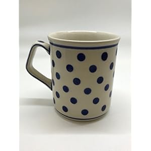 Polish Pottery Boleslawiec Mug, Small, Straight, 0.25L in DOTTY pattern