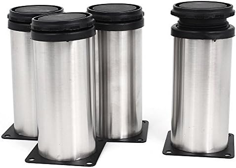 Nacpy Adjustable Plinth Leg Stainless Steel Legs Feet Round Stand for Kitchen Cabinet Furniture Sofa 120mm x 50mm 4pcs