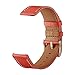 Produktbild htfrgeds Uhrenarmband Herren Leder Ersatz Uhren Zubehör 5 Farben Uhrenarmband, Lederarmband Ersatband mit Edelstahl Metall Schließe für Herren Damen Für Samsung Galaxy Watch Active 20mm (Orange)