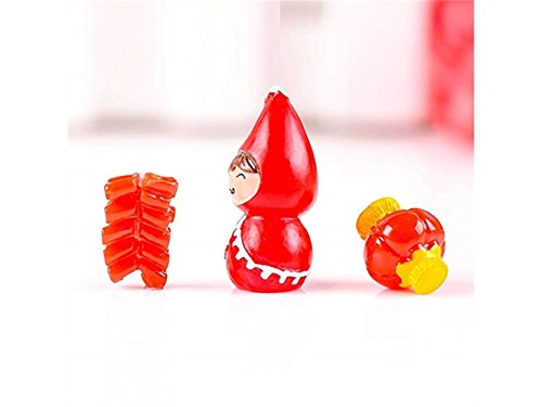 JwlqAy Draußen Drinnen Miniatur DIY Fee Garten Micro Landschaft Neujahr Segen Puppe Laterne Feuerwerkskörper für Neujahr (Rot)