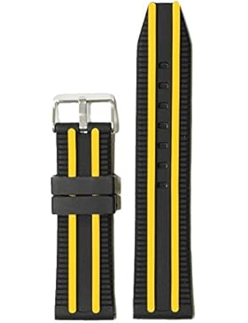 24mm Nice Schwarz mit Gelb bicolor Unisex-Armbanduhr Silikon bandwb1049d24jb