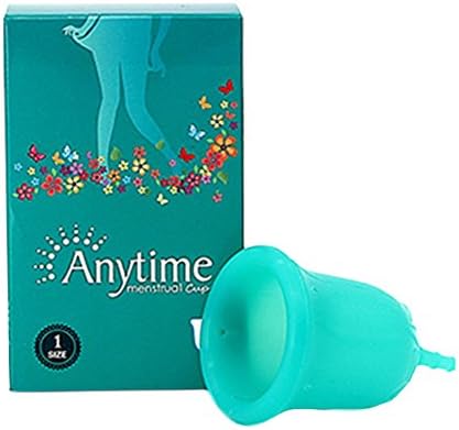 MeineBeauty Anytime Medical Silicone Menstrual Cups - Feminine Hygiene Cup (Green, L)