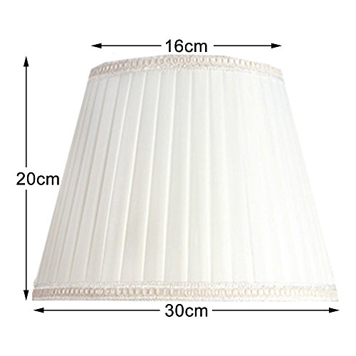 Eastlion Creative Jacquard und Perle 30cm Retro Palace Anhänger Handgefertigte Anhänger UNO Lampenschirm für Tischleuchten, Stehleuchten, Wandleuchten, weiß 20x30x22cm - 2