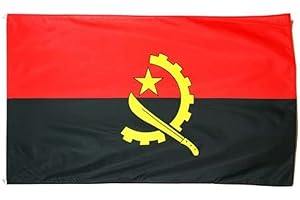 AZ FLAG - Angola Flag - 3x5 Ft - Light Polyester Angolan Banner with Two Brass Eyelets - Fade Resistant - Vivid Colors - 3' x 5' Feet - 150x90 Cm