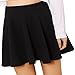 Produktbild POIUDE Ausverkauf Damen Basic Volltonfarbe Vielseitige Dehnbaren Mini Skater Rock Über Dem Knie Rock(Schwarz, X-Large)