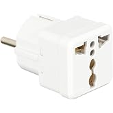 Orret Home Evrensel Adapt&ouml;r Seyahat Fişi Beyaz AB Normu - 250V AC 10~16A İngiliz ve Amerikan Fiş D&ouml;n&uuml;şt&uuml;r&uuml;c&uuml; Priz Adapt&ouml;r
