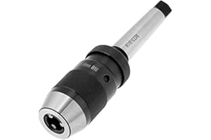 FTVOGUE Mandril de Taladro Sin Llave de Acero 45#, 0-16mm de Capacidad, con Eje Cónico M3-B18, Longitud Total 210mm, para Herramientas de Torno