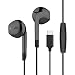 Produktbild Typ-C Ohrhörer, Langsdom kabelgebunden, leichte Kopfhörer mit Fernbedienung, HD-Mikrofon, kompatibel für Google Pixel 3/2/XL, Huawei, Xiaomi mit USB-C-Schnittstelle (E6T-2, schwarz)