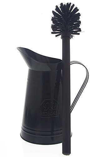 WC Bürste / Klobürste in Metallkanne – schwarz lackiertes Metall - 2