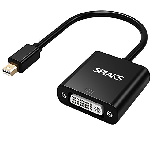 Mini DisplayPort auf DVI, Splaks1080P Vergoldete Mini DisplayPort DP(Thunderbolt Port Kompatible) auf DVI Adapter Konverter Kable Stecker Cabel für Apple Macbook Pro Air Thunderbolt TM Port kompatible-Schwarz