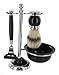 Mach 3 Shaving Set with Bristle Brush & Bowl in elegant black finish