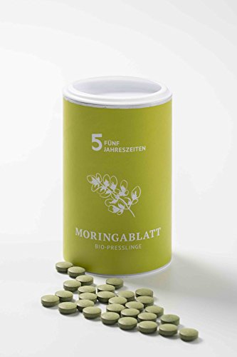 Preisvergleich Produktbild 5 Jahreszeiten Premium Bio Moringablatt Presslinge, 150g