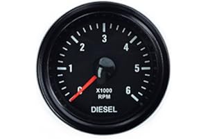 AURUM Compte-tours diesel 52 mm pour alternateur - Tachymètre diesel 0-6000 tr/min RPM