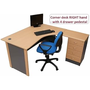 Office Desk Corner Desk Right Hand With 4 Drawer Pedestal