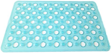 Anlass Slip-Resistant Bath Mats,Environmental PVC Rubber Bathmat Bathroom Tub Mat with Suction Cup Transparent Green