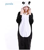 Unicsex Panda Overall Pyjama Jumpsuit Kostüme Schlafanzug Für Erwachsene (XL, Schwarzweiss)