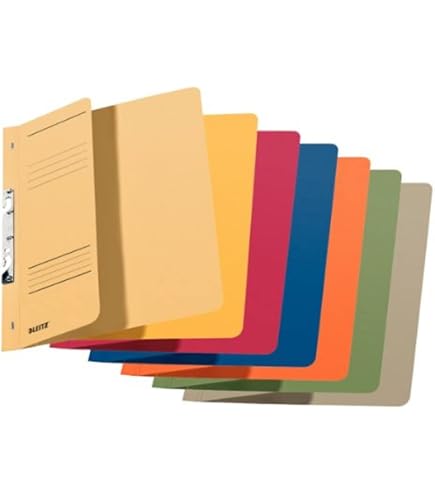 Pack De 5 Archivadores A4 Con Ojales - Media Cubierta Frontal, Cartón Reciclado Manila, Colores Surtidos
