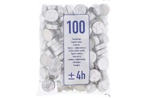 ZD TRADING Lot de 100 bougies chauffe-plat - Durée de combustion : environ 4 heures par bougie chauffe-plat - Blanc
