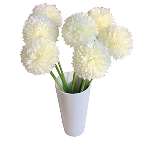 Longra Wohnaccessoires & Deko Kunstblumen 5pcs Lavendel Ball künstliche Seide Blumen Blumenstrauß Home Hochzeit Party Dekoration Künstliche Fake Blume (White) - 4