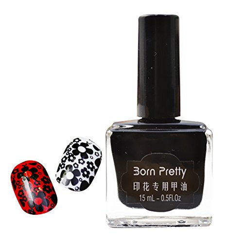 Born Pretty 15ml Nail Art Stamping Polish Black Nail Polish 3#
