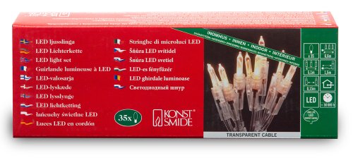 Konstsmide 6302-103 LED Minilichterkette / für Innen (IP20) 230V Innen / 35 warm weiße Dioden / transparentes Kabel