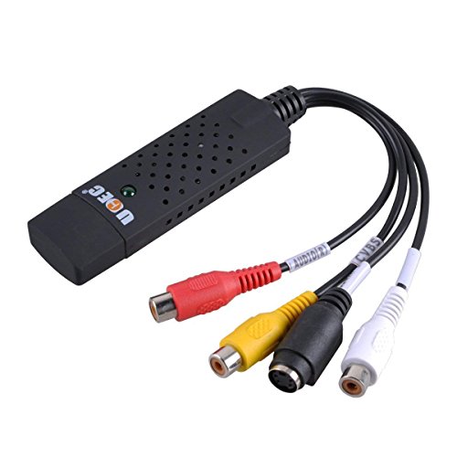 UCEC Capturadora de Video USB 2 0 Captura de Video y Audio con Cable de Transferencia USB 2 0 - Tarjeta Adaptador VHS VCR TV a DVD Compatible con Win 2000   Win XP Win Vista Win 7   Win 8   Win 10