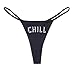 Price comparison product image Chill Parody Funny Women's Cotton Thong Bikini - [Black][Medium]