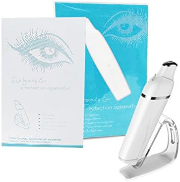 Eye Massager, USCVIS Heated Eye Wrinkle Remover Machine with USB Charging Sonic Vibration Galvanic Wand for Safely Removing Dark Circles, Puffines, Bags, Anti-Ageing, Crow's Feet(White)