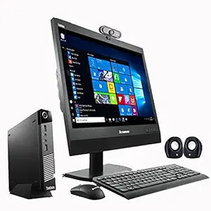 (Renewed) Lenovo 19 inch (48.26 cm) All In One Desktop set (Core I5 4th Gen,8GB,500GB Tiny CPU, 19 inches Monitor, Keyboard, Mouse, FHD Webcam, Mic, Speakers, Wifi,Windows 10, MS Office 360)