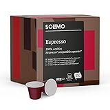 Marca Amazon - Solimo Cápsulas Espresso, compatibles con Nespresso* - café certificado UTZ, 100 cápsulas (2 x 50)