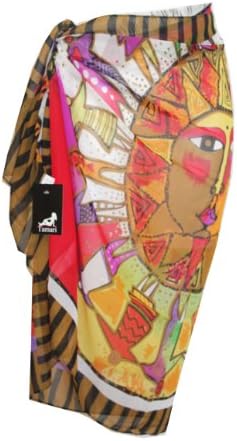 Tamari Multicoloured Printed Sarong Beach Cover Up Wrap Dress For Women One Size