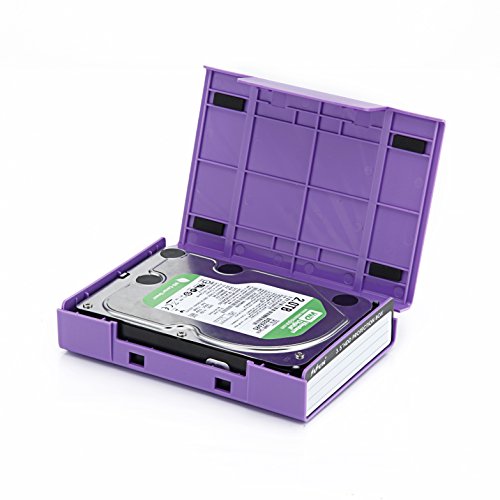 [5 Stück]SISUN® Festplattentasche Schutztasche Schutzbox 3,5″ – Aufbewahrungstasche für 3,5 Zoll Festplatten , HDD Protection case (5x Lila) - 3