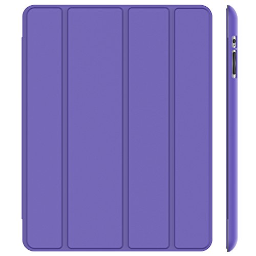 JETech Gold Slim-Fit Folio iPad Case Hülle Tasche Schutzhülle Etui für Apple the New iPad 4 / iPad 4 / iPad 2 mit Multi Ständer Auto Sleep Wake up Funktion (Lila)