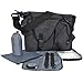 Produktbild MEGA Baby Wickeltasche SET von KEANU :: Umhängetasche inkl. Wickelmatte, Kinderwagen Fixierung Karabiner, Windelbeutel, Thermo Iso Flaschentasche, Schnuller Etui (Dark Grey)