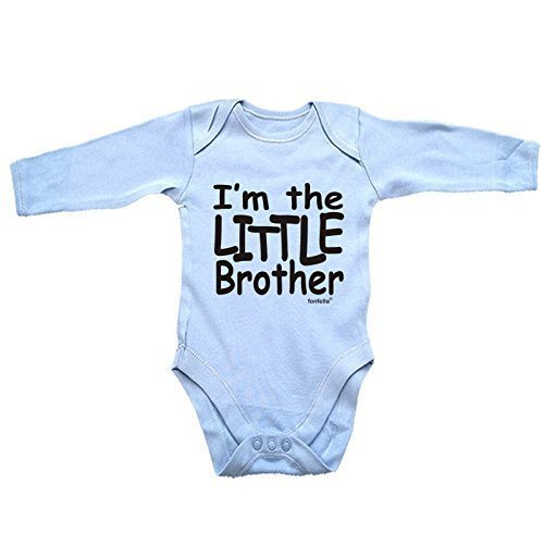 Fonfella Baby I'M THE LITTLE BROTHER DESIGN Babygrow (3-6 Months LONG SLEEVE - Blue)