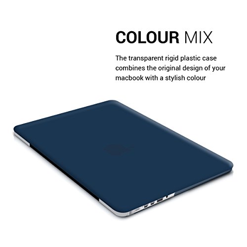 kwmobile Hardcase Laptop Hülle für Apple MacBook Pro Retina 15″ (ab Anfang 2013) – Dunkelblau dünne gummierte Schutzhülle Cover Case Tasche - 4