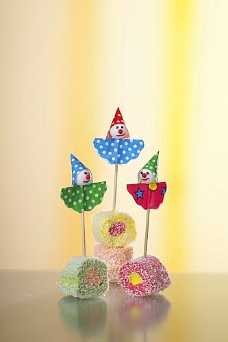 144 Deko-Picker 8 cm „Clown“ Geburtstag - 2